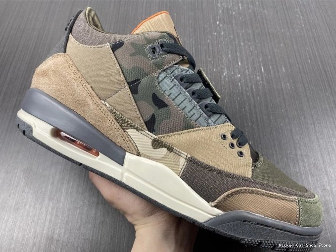 Kicked Out Shoe Store Retro Patchwork Camo Air Jordan DO1830-200 3 0819